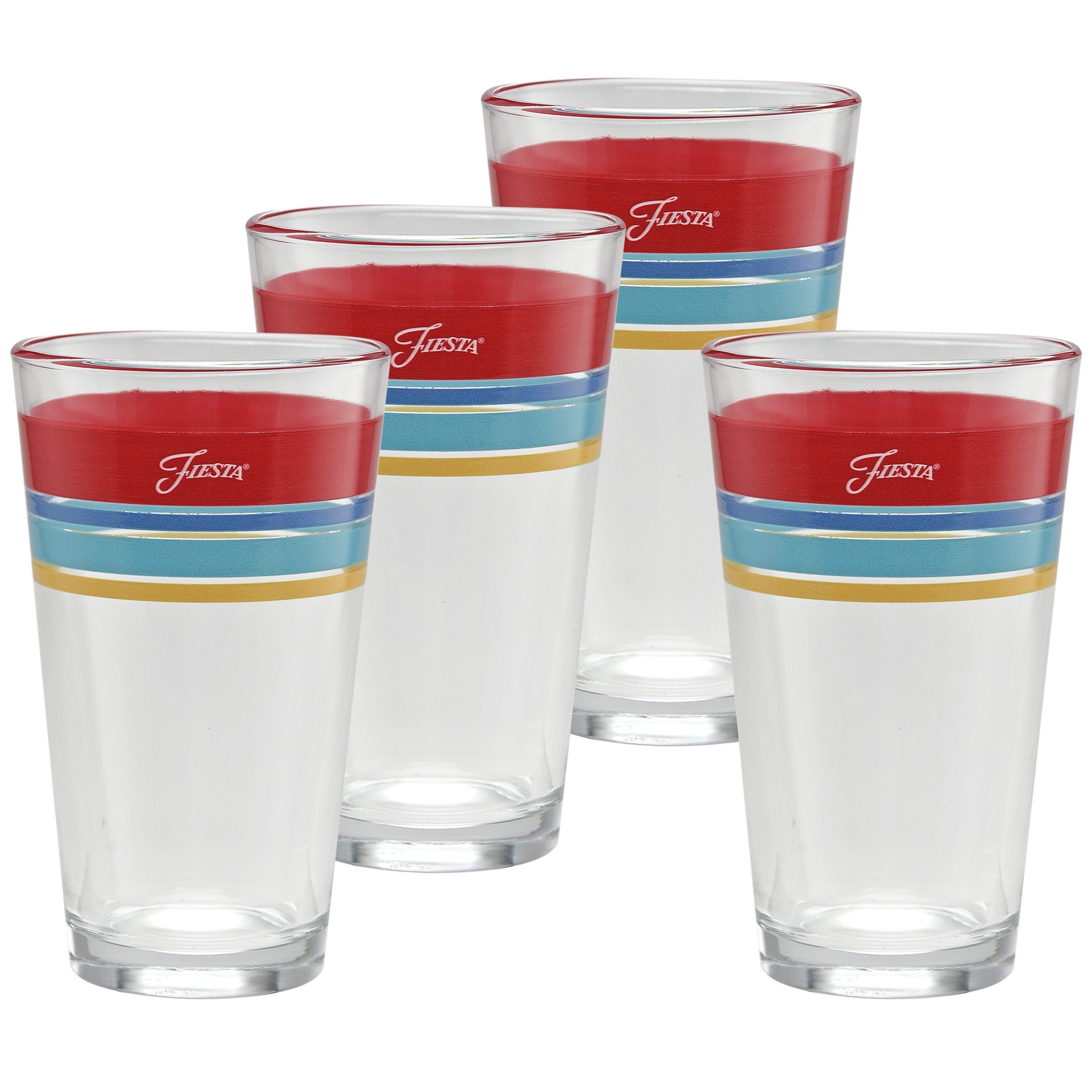 Fiesta Dinnerware - Vibrant 16 oz. Edgeline Cooler Glass - Set of 4 - Vibrant 16 oz. Edgeline Cooler Glass - Set of 4
