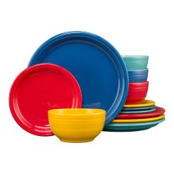 Fiesta Dinnerware - Mixed Vibrant Bistro Coupe 12-Piece Dinnerware Set, Service for 4 - Mixed Vibrant Bistro Coupe 12-Piece Dinnerware Set, Service for 4