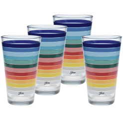 Fiesta Dinnerware - 16 oz. All Colors Stripe Cooler Glass - Set of 4 - 16 oz. All Colors Stripe Cooler Glass - Set of 4