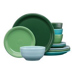 Fiesta Dinnerware - Mixed Aegean Bistro Coupe 12-Piece Dinnerware Set, Service for 4 - Mixed Aegean Bistro Coupe 12-Piece Dinnerware Set, Service for 4