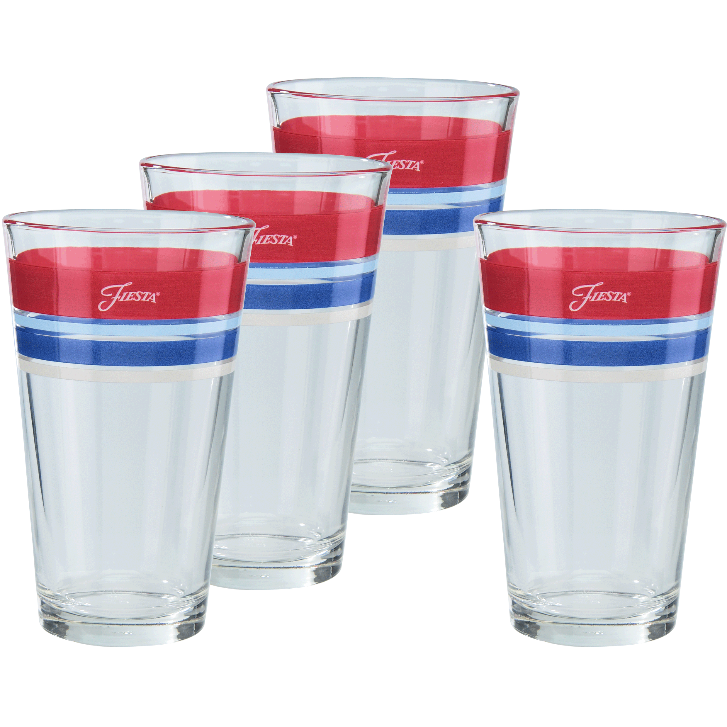 Fiesta Dinnerware - Americana 16 oz. Edgeline Cooler Glass - Set of 4 - Americana 16 oz. Edgeline Cooler Glass - Set of 4