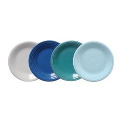 Fiesta Dinnerware - Mixed Coastal Blues Classic Rim 7 1/4 Inch Salad Plate, Set of 4 - Mixed Coastal Blues Classic Rim 7 1/4 Inch Salad Plate, Set of 4