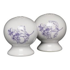Fiesta Dinnerware - Botanical Floral Lavender 2 5/8 Inch Salt and Pepper Shaker Set - Botanical Floral Lavender 2 5/8 Inch Salt and Pepper Shaker Set