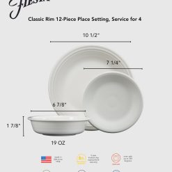 Alternative view of Fiesta Dinnerware - Classic Rim 12-Piece Dinnerware Set, Service for 4 - Classic Rim 12-Piece Dinnerware Set, Service for 4