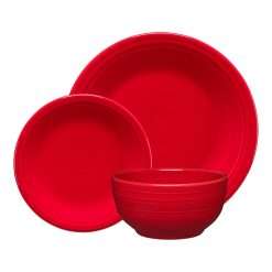 Fiesta Dinnerware - Scarlet Classic Bistro 3-Piece Place Setting, Service for 1 - Scarlet Classic Bistro 3-Piece Place Setting, Service for 1