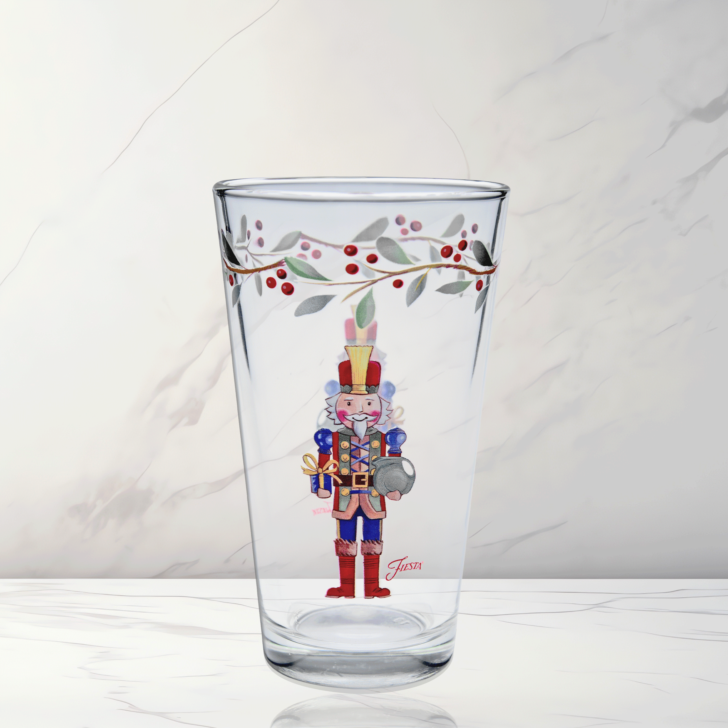 Fiesta Dinnerware - Nutcracker The Giver 16 oz. Cooler Glass - Set of 4 - Nutcracker The Giver 16 oz. Cooler Glass - Set of 4 - Image 2