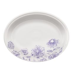 Fiesta Dinnerware - Botanical Floral Lavender 11 5/8 Inch Medium Oval Serving Platter - Botanical Floral Lavender 11 5/8 Inch Medium Oval Serving Platter
