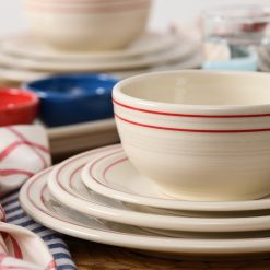Alternative view of Fiesta Dinnerware - Americana Scarlet Band Classic Bistro 3-Piece Place Setting, Service For 1 - Americana Scarlet Band Classic Bistro 3-Piece Place Setting, Service For 1
