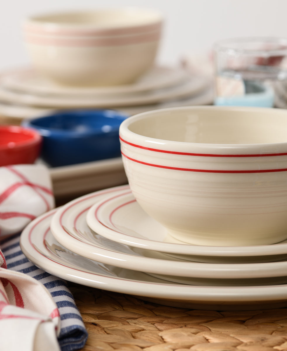 Fiesta Dinnerware - Americana Scarlet Band Classic Bistro 3-Piece Place Setting, Service For 1 - Americana Scarlet Band Classic Bistro 3-Piece Place Setting, Service For 1 - Image 2