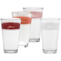 Fiesta Dinnerware - Sunset Horizon 16 oz. Frame Cooler Glass Mixed Color - Set of 4 - Sunset Horizon 16 oz. Frame Cooler Glass Mixed Color - Set of 4