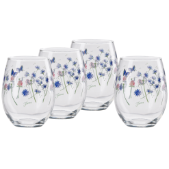 Fiesta Dinnerware - Breezy Floral 15 oz. Stemless Wine Glass, Set of 4 - Breezy Floral 15 oz. Stemless Wine Glass, Set of 4
