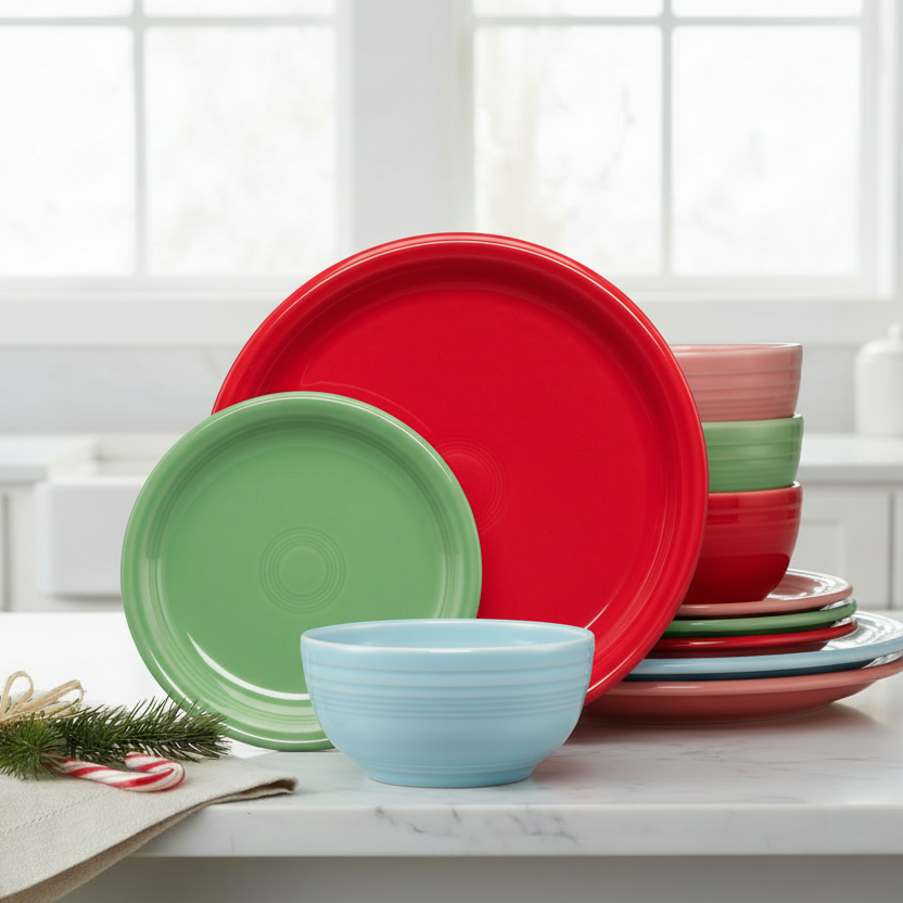 Fiesta Dinnerware - Peppermint Frost Mixed Color Bistro Coupe 12-Piece Dinnerware Set, Service for 4 - Peppermint Frost Mixed Color Bistro Coupe 12-Piece Dinnerware Set, Service for 4 - Image 2