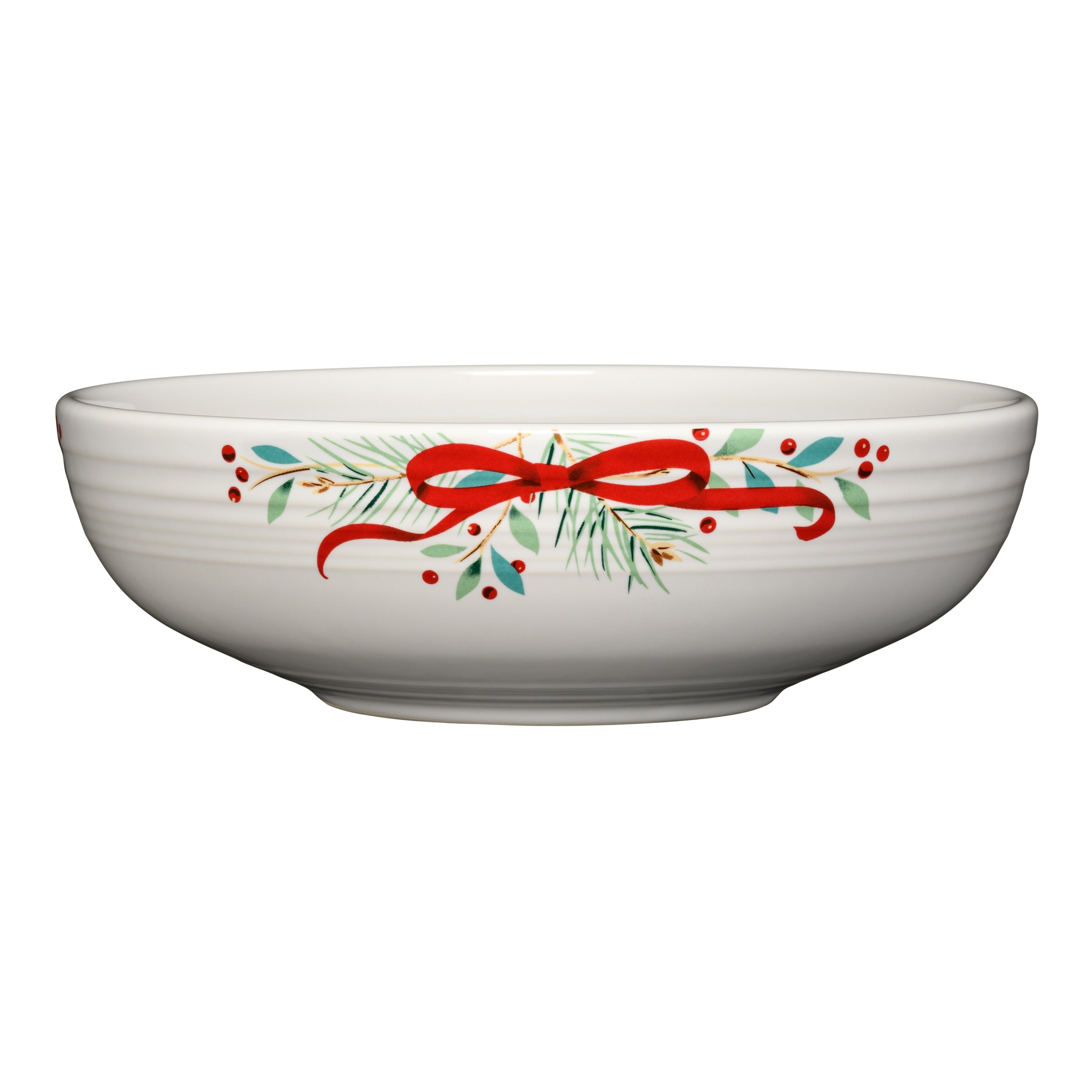 Fiesta Dinnerware - Holly Berry Christmas Garland Bistro Coupe 9 5/8 Inch Large Bowl 68 OZ - Holly Berry Christmas Garland Bistro Coupe 9 5/8 Inch Large Bowl 68 OZ