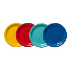 Fiesta Dinnerware - Mixed Vibrant Bistro Coupe 7 1/4 Inch Salad Plate, Set of 4 - Mixed Vibrant Bistro Coupe 7 1/4 Inch Salad Plate, Set of 4