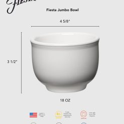 Alternative view of Fiesta Dinnerware - Retired Fiesta 4 5/8 Inch Jumbo Bowl 18 OZ - Retired Fiesta 4 5/8 Inch Jumbo Bowl 18 OZ