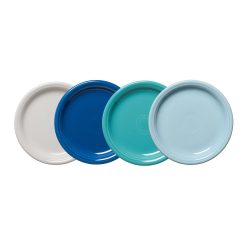 Fiesta Dinnerware - Mixed Coastal Blues Bistro Coupe 7 1/4 Inch Salad Plate, Set of 4 - Mixed Coastal Blues Bistro Coupe 7 1/4 Inch Salad Plate, Set of 4