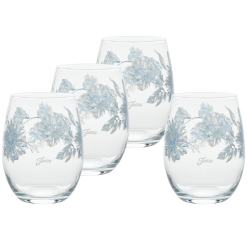 Fiesta Dinnerware - Botanical Floral 15 oz. Stemless Wine Glass, Set of 4 - Botanical Floral 15 oz. Stemless Wine Glass, Set of 4
