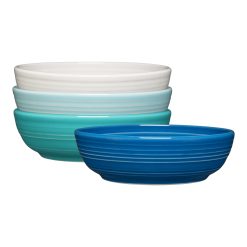 Fiesta Dinnerware - Mixed Coastal Blues Coupe 6 3/4 Inch Salad Bowl 24 OZ, Set of 4 - Mixed Coastal Blues Coupe 6 3/4 Inch Salad Bowl 24 OZ, Set of 4