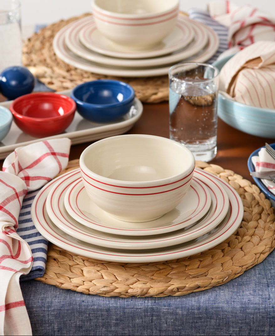 Fiesta Dinnerware - Americana Scarlet Band Classic Bistro 3-Piece Place Setting, Service For 1 - Americana Scarlet Band Classic Bistro 3-Piece Place Setting, Service For 1 - Image 3
