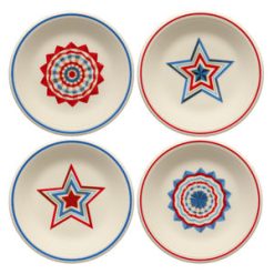 Fiesta Dinnerware - Americana Set of 4 Classic Rim 7 1/4 Inch Salad Plates - Americana Set of 4 Classic Rim 7 1/4 Inch Salad Plates