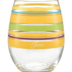 Alternative view of Fiesta Dinnerware - Retired 15 oz. Fiesta® Caribbean Sunset Stripes Stemless Wine, Set of 4 - Retired 15 oz. Fiesta® Caribbean Sunset Stripes Stemless Wine, Set of 4