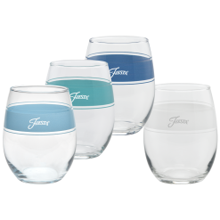 Fiesta Dinnerware - Coastal Blues 15 oz. Frame Stemless Wine Mixed Color, Set of 4 - Coastal Blues 15 oz. Frame Stemless Wine Mixed Color, Set of 4