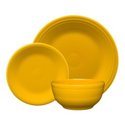 Fiesta Dinnerware - Daffodil Classic Bistro 3-Piece Place Setting, Service for 1 - Daffodil Classic Bistro 3-Piece Place Setting, Service for 1
