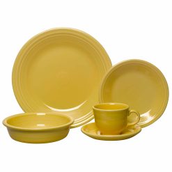 Fiesta Dinnerware - New Retired Classic Rim 5-Piece Place Setting, Service for 1 - New Retired Classic Rim 5-Piece Place Setting, Service for 1