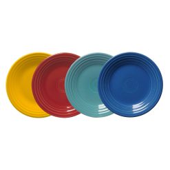 Fiesta Dinnerware - Mixed Vibrant Classic Rim 9 Inch Luncheon Plate, Set of 4 - Mixed Vibrant Classic Rim 9 Inch Luncheon Plate, Set of 4