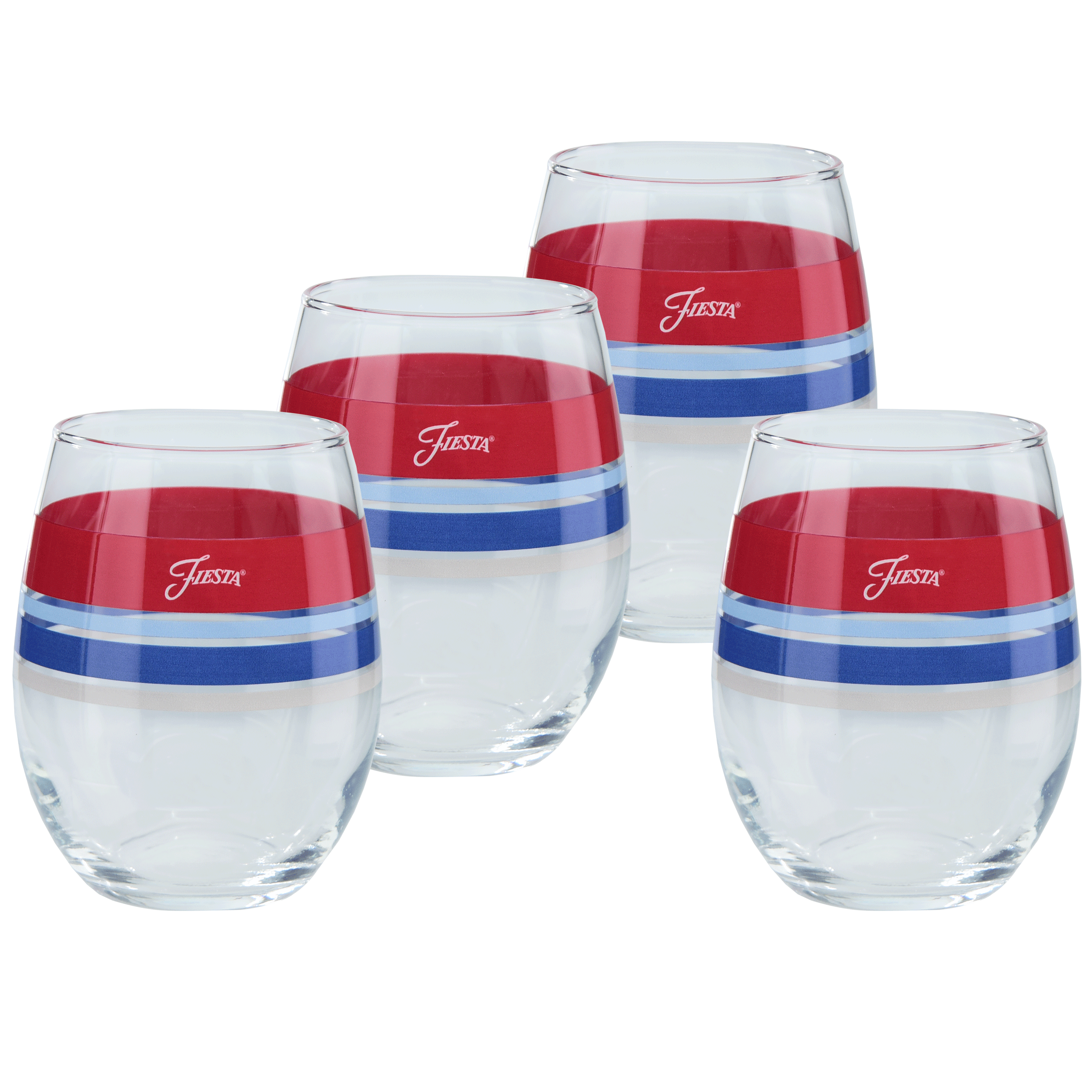 Fiesta Dinnerware - Americana 15 oz. Edgeline Stemless Wine, Set of 4 - Americana 15 oz. Edgeline Stemless Wine, Set of 4
