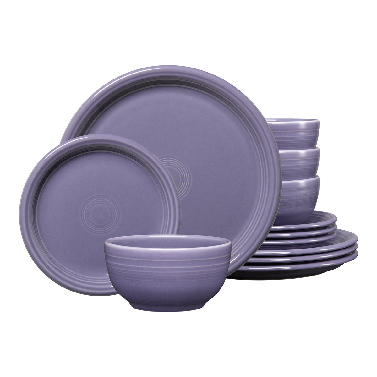 Fiesta Dinnerware - Lavender Bistro Coupe 12-Piece Dinnerware Set, Service for 4 - Lavender Bistro Coupe 12-Piece Dinnerware Set, Service for 4