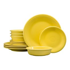 Alternative view of Fiesta Dinnerware - New Retired Classic Rim 12-Piece Dinnerware Set, Service for 4 - New Retired Classic Rim 12-Piece Dinnerware Set, Service for 4