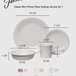 Alternative view of Fiesta Dinnerware - Lavender Classic Rim 4-Piece Place Setting, Service for 1 - Lavender Classic Rim 4-Piece Place Setting, Service for 1