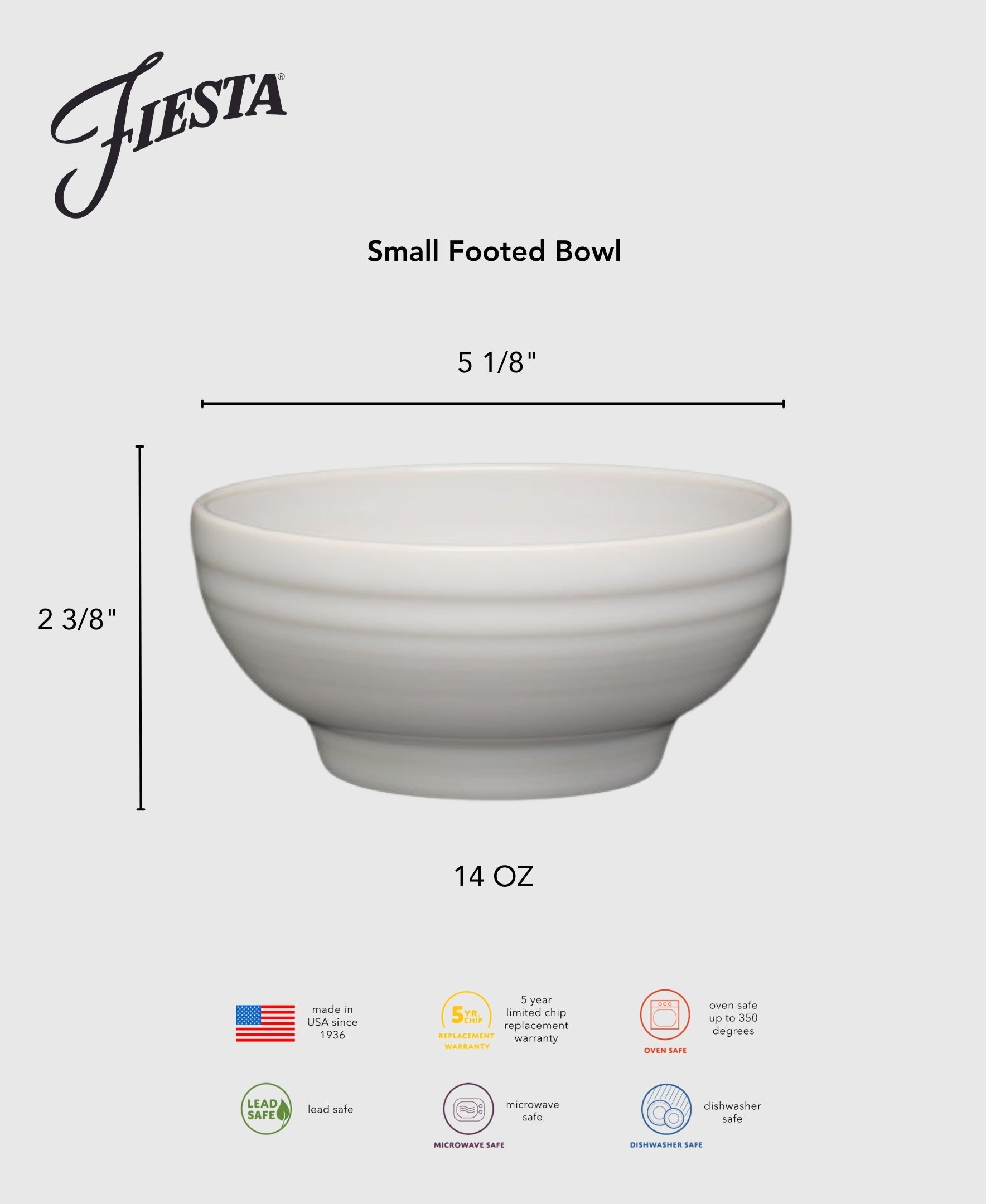 Fiesta Dinnerware - New Retired Small 5 1/8 Inch Footed Bowl 14 OZ - New Retired Small 5 1/8 Inch Footed Bowl 14 OZ - Image 9