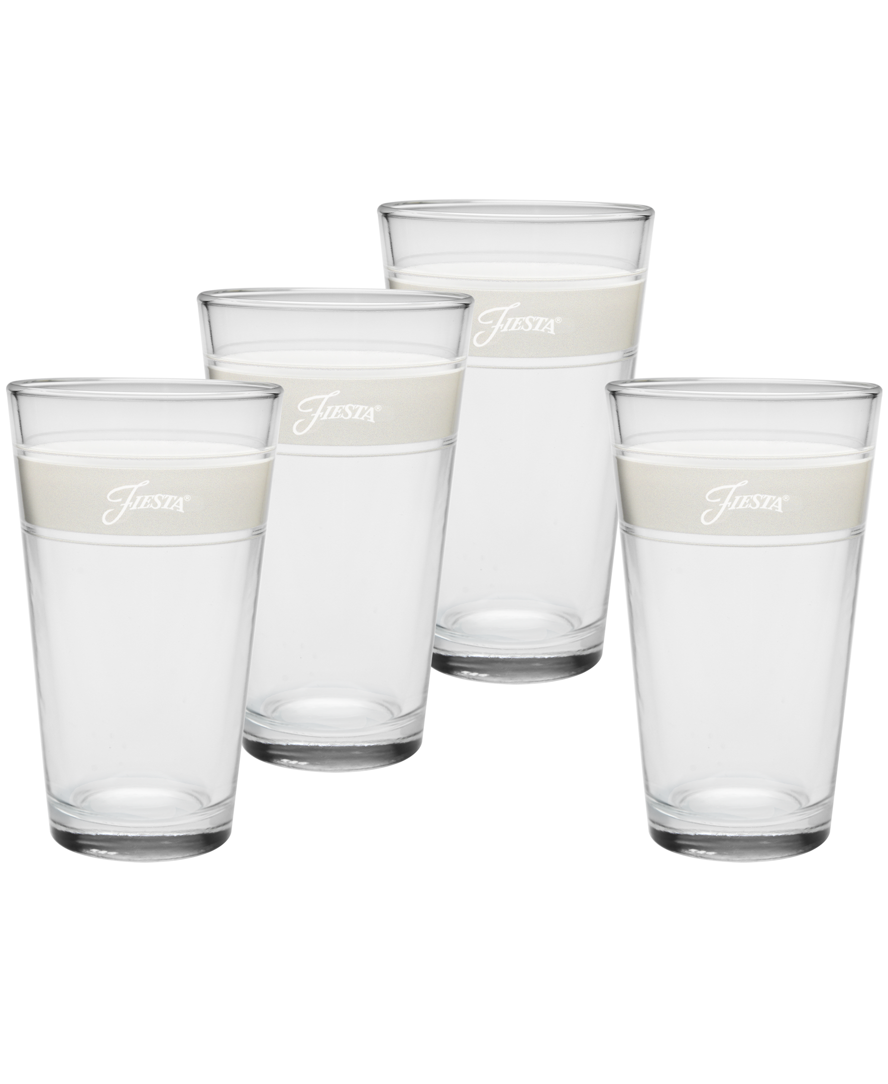 Fiesta Dinnerware - Linen 16 oz. Frame Cooler Glass - Set of 4 - Linen 16 oz. Frame Cooler Glass - Set of 4