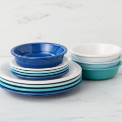 Alternative view of Fiesta Dinnerware - Mixed Coastal Blues Classic Rim 12-Piece Dinnerware Set, Service for 4 - Mixed Coastal Blues Classic Rim 12-Piece Dinnerware Set, Service for 4