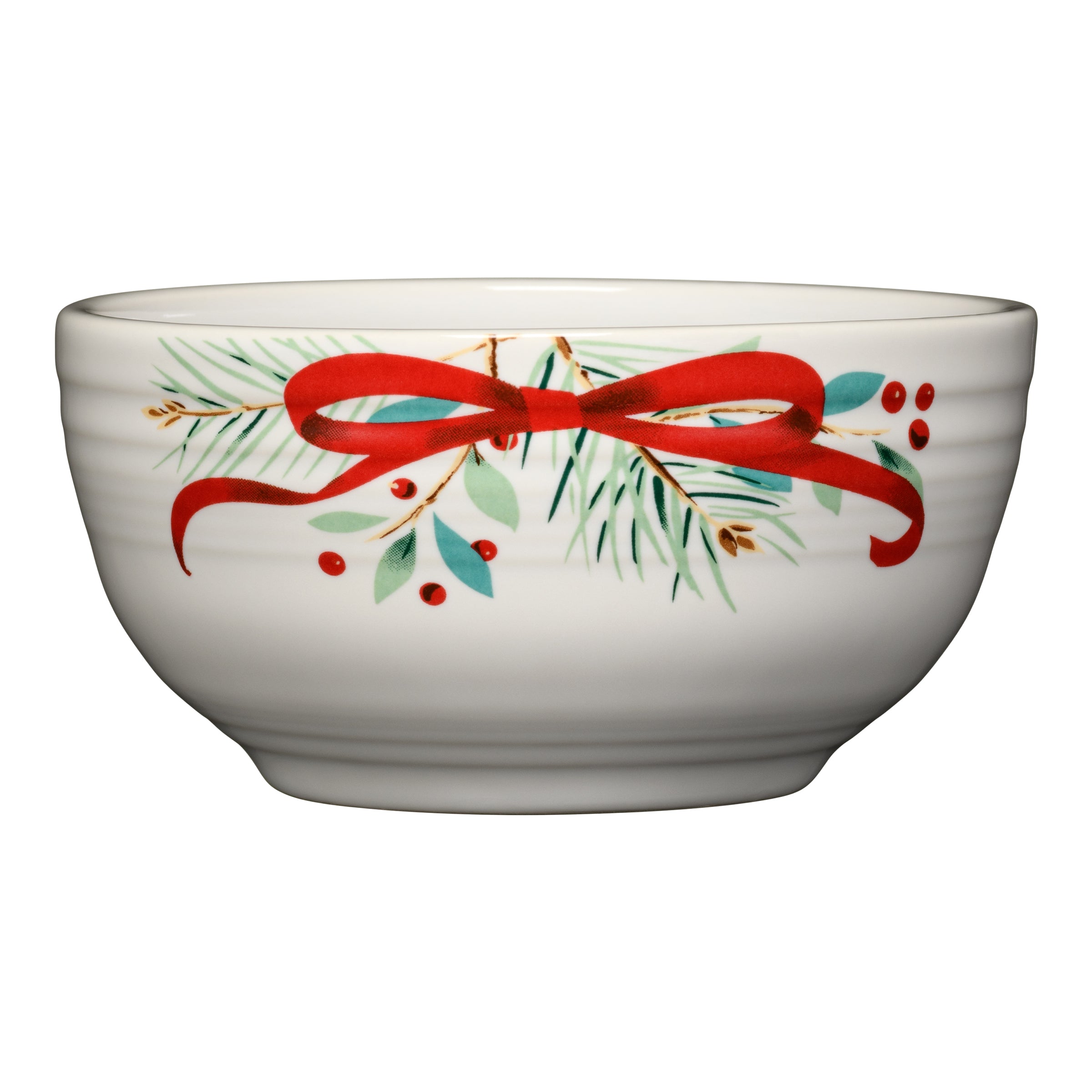 Fiesta Dinnerware - Holly Berry Christmas Garland Bistro Coupe 5 1/2 Inch Cereal Bowl 22 OZ - Holly Berry Christmas Garland Bistro Coupe 5 1/2 Inch Cereal Bowl 22 OZ