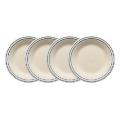 Fiesta Dinnerware - Americana Lapis Band Set of 4 Classic Rim 10 1/2-Inch Dinner Plates - Americana Lapis Band Set of 4 Classic Rim 10 1/2-Inch Dinner Plates