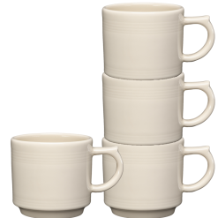 Fiesta Dinnerware - Linen 16 OZ Set of 4 Stackable Mug Set - Linen 16 OZ Set of 4 Stackable Mug Set