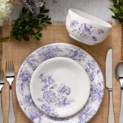 Alternative view of Fiesta Dinnerware - Botanical Floral Lavender Classic Bistro 3-Piece Place Setting, Service For 1 - Botanical Floral Lavender Classic Bistro 3-Piece Place Setting, Service For 1