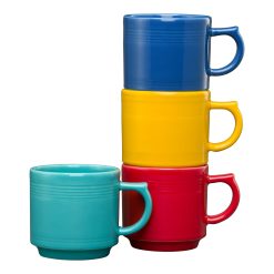 Fiesta Dinnerware - Vibrant 16 OZ Set of 4 Mixed Stackable Mug Set - Vibrant 16 OZ Set of 4 Mixed Stackable Mug Set