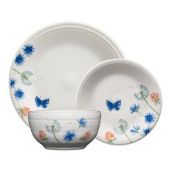 Fiesta Dinnerware - Breezy Floral Classic Bistro 3-Piece Place Setting, Service For 1 - Breezy Floral Classic Bistro 3-Piece Place Setting, Service For 1