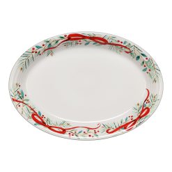 Fiesta Dinnerware - Holly Berry Christmas Garland 13 5/8 Inch Large Oval Serving Platter - Holly Berry Christmas Garland 13 5/8 Inch Large Oval Serving Platter