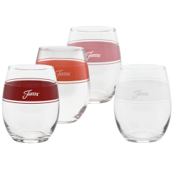 Fiesta Dinnerware - Sunset Horizon 15 oz. Frame Stemless Wine Glass Mixed Color Set of 4 - Sunset Horizon 15 oz. Frame Stemless Wine Glass Mixed Color Set of 4