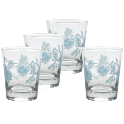 Fiesta Dinnerware - Botanical Floral 15 oz. Tapered Double Old Fashion Glass, Set of 4 - Botanical Floral 15 oz. Tapered Double Old Fashion Glass, Set of 4