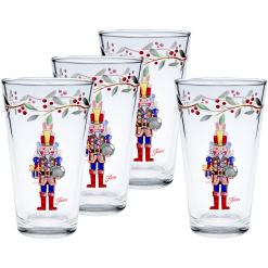 Fiesta Dinnerware - Nutcracker The Giver 16 oz. Cooler Glass - Set of 4 - Nutcracker The Giver 16 oz. Cooler Glass - Set of 4