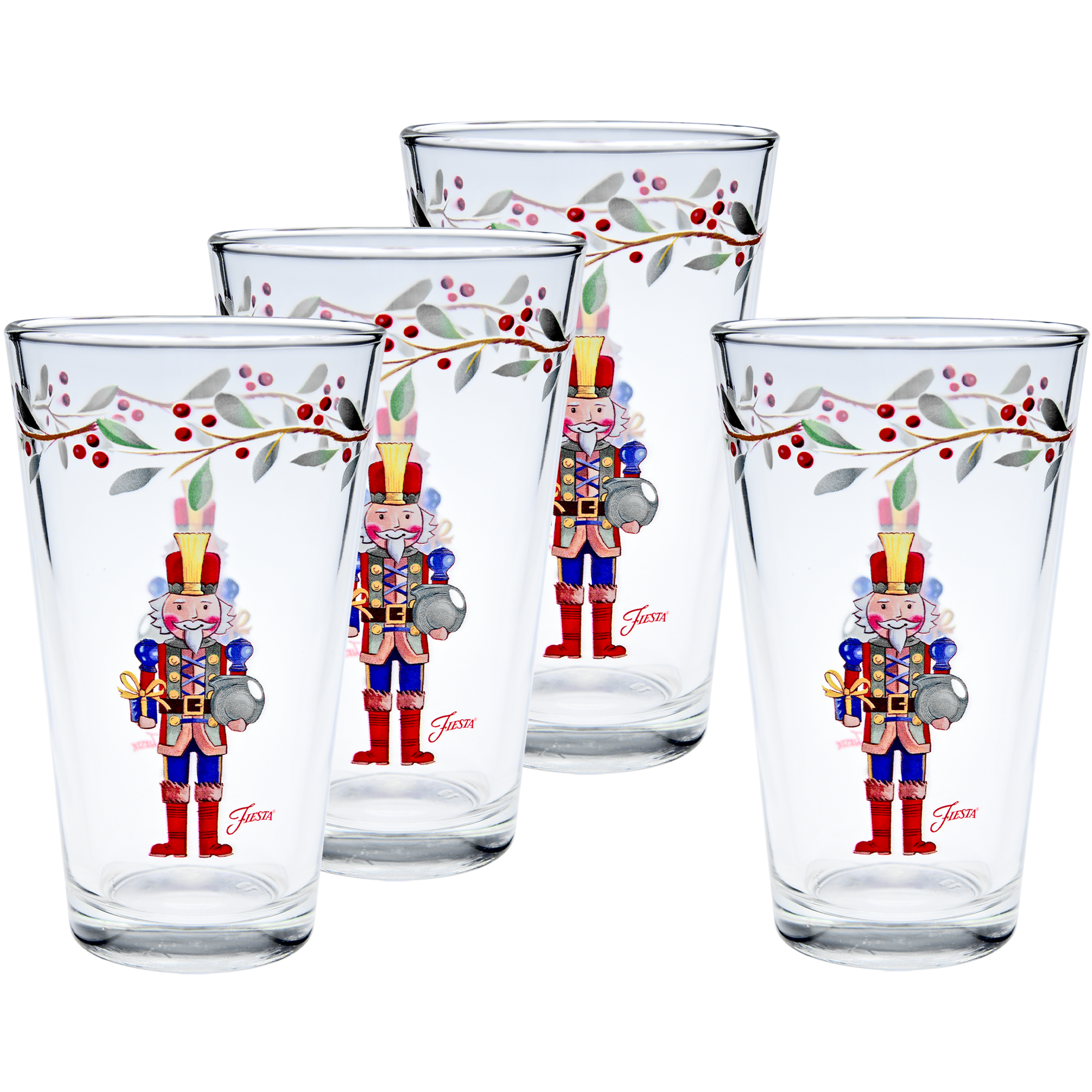 Fiesta Dinnerware - Nutcracker The Giver 16 oz. Cooler Glass - Set of 4 - Nutcracker The Giver 16 oz. Cooler Glass - Set of 4