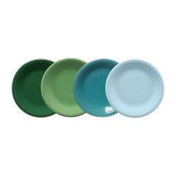 Fiesta Dinnerware - Mixed Aegean Classic Rim 7 1/4 Inch Salad Plate, Set of 4 - Mixed Aegean Classic Rim 7 1/4 Inch Salad Plate, Set of 4