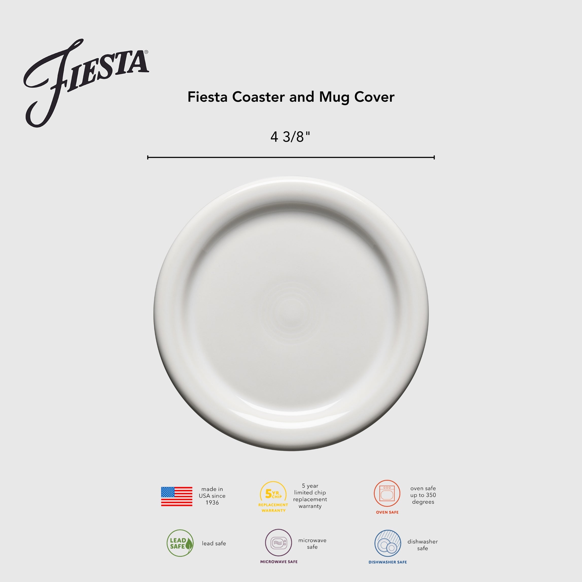 Fiesta Dinnerware - Vibrant 4 3/8 Inch Mixed Color Coaster and Mug Cover - Vibrant 4 3/8 Inch Mixed Color Coaster and Mug Cover - Image 2
