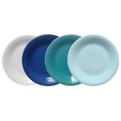 Fiesta Dinnerware - Mixed Coastal Blues Classic Rim 10 1/2 Inch Dinner Plate, Set of 4 - Mixed Coastal Blues Classic Rim 10 1/2 Inch Dinner Plate, Set of 4